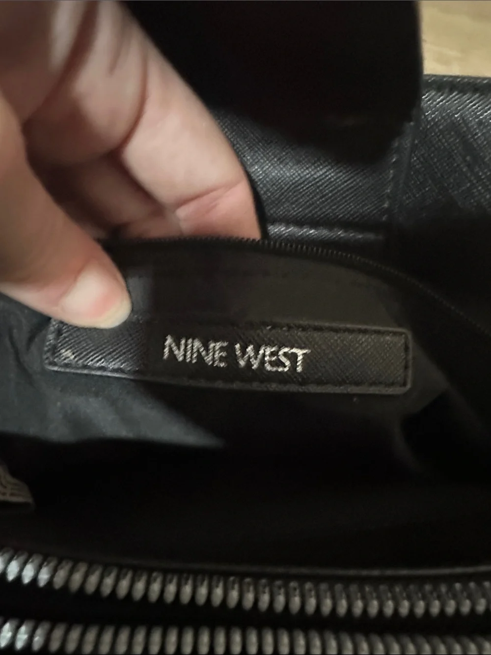 Nine West Black Structured Satchel with Detachable Strap